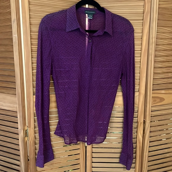 Banana Republic 100%silk sheer button down shirt - Picture 1 of 5